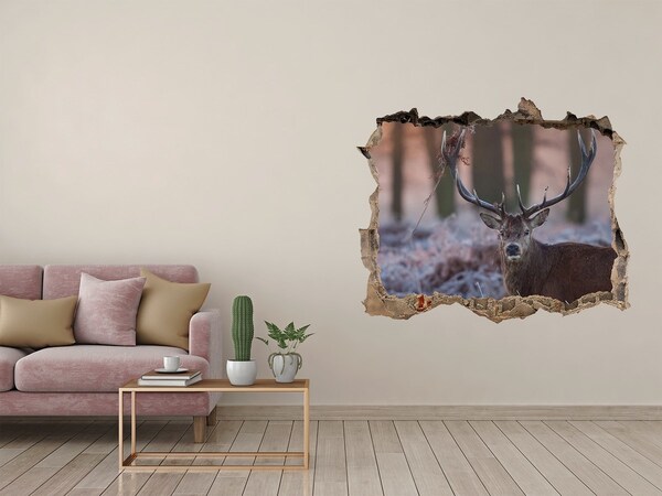3D Wandtattoos Loch in der Wand Hirsche im Wald