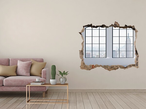 3D Wandtattoos Loch in der Wand Blick auf New York
