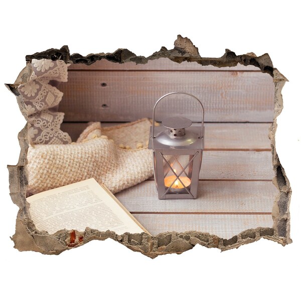 3D Wandtattoos Loch in der Wand Eine gemütliche Ecke mit einer Laterne