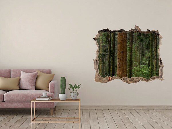 3D Wandtattoos Loch in der Wand Grüner Wald in einem Loch in der Wand