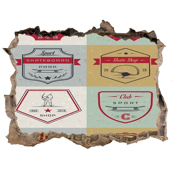 Wandtattoos Mauerdurchbruch Skatepark in der Stadt