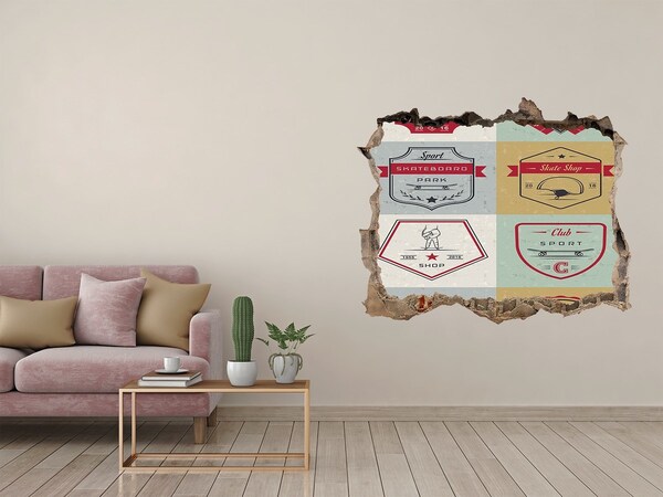 Wandtattoos Mauerdurchbruch Skatepark in der Stadt