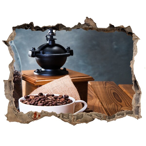 3D Wandsticker Loch Kaffee im heimischen Café