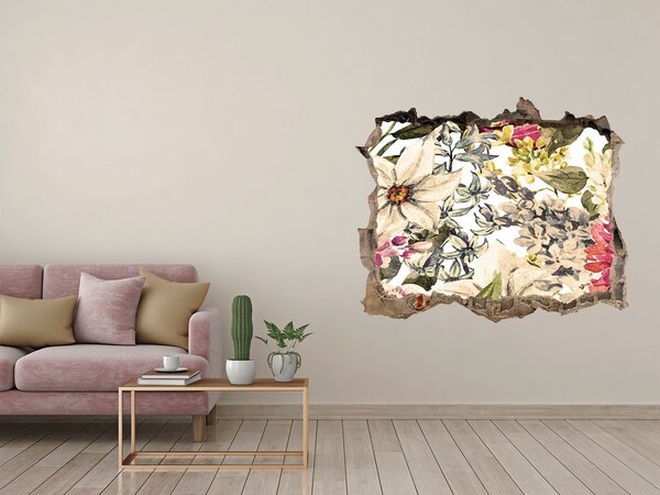 Wandtattoos Loch Blumengarten hinter der Mauer