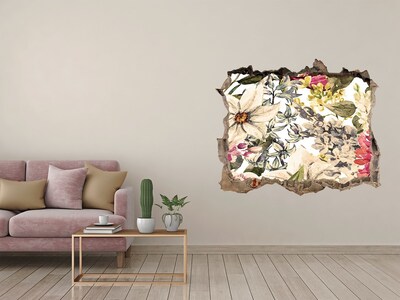 Wandtattoos Loch Blumengarten hinter der Mauer