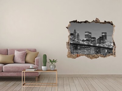 3D Wandsticker Loch New Yorker Skyline bei Nacht