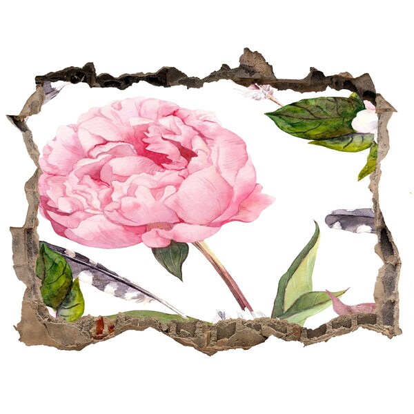 3D Wandtattoos Loch in der Wand Blumenwandbild durch ein Loch in der Wand