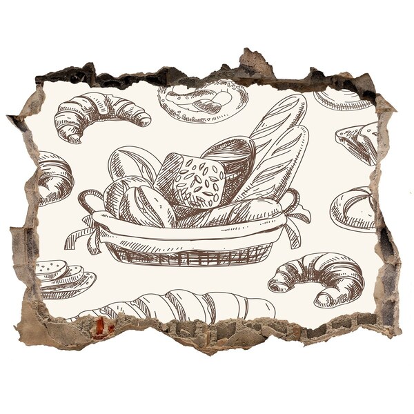 3D Wandsticker Loch Brotkorb