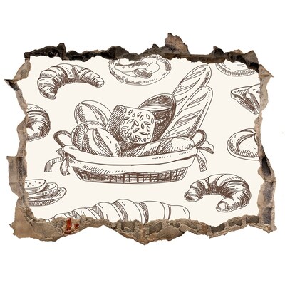 3D Wandsticker Loch Brotkorb