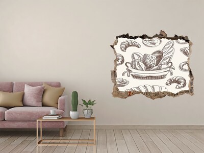 3D Wandsticker Loch Brotkorb