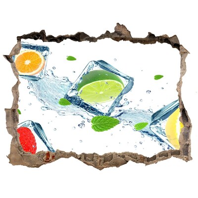 3D Wandsticker Loch Ein erfrischender Cocktail in sommerlicher Atmosphäre