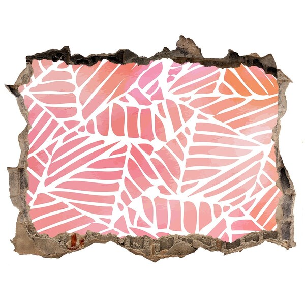 3D Wandsticker Loch Tropisches Blattmuster