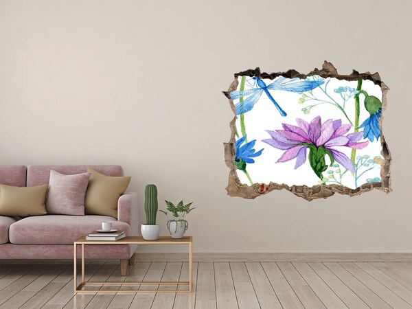Wandfolien Loch in der Wand Blumenwandbild „Loch in der Wand“