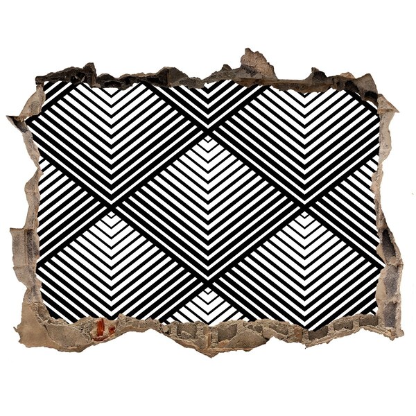 3D Wandsticker Loch Geometrie im Schrott