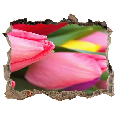 3D Wandsticker Loch Ein Blumenparadies hinter der Mauer