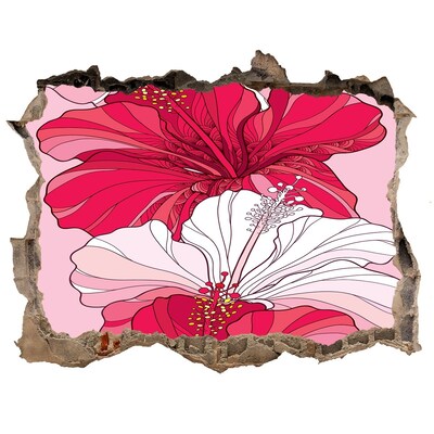 3D Wandtattoos Loch in der Wand Ein florales Farbenmeer