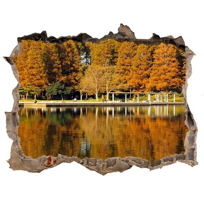 Wandtattoos Mauerdurchbruch Herbstliche Landschaft im Park