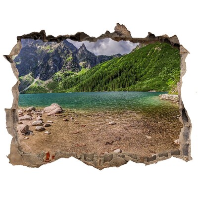 Wandtattoos Mauerdurchbruch Bergsee im Tal