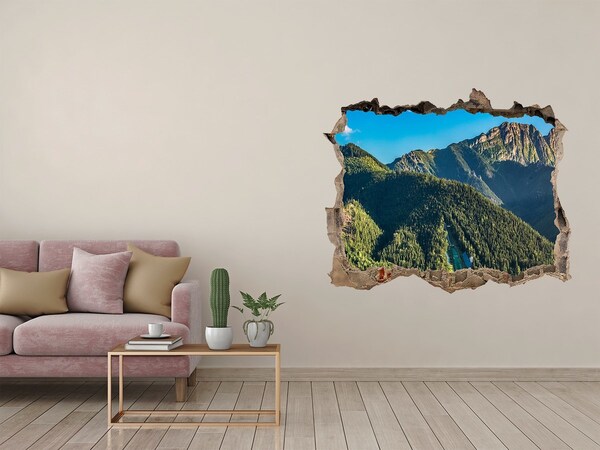 3D Wandtattoos Loch in der Wand Berglandschaft mit einem Tal