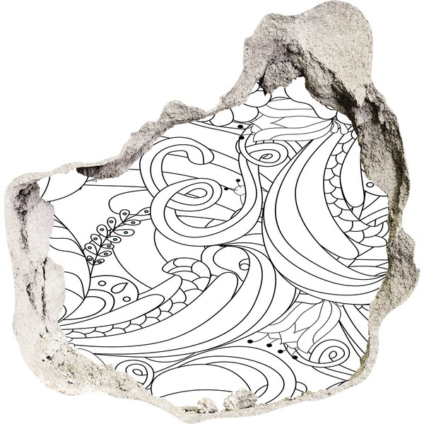 Wandfolien Loch in der Wand Loch in der Wand Blumenmuster