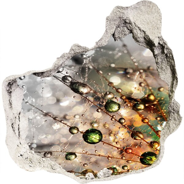 Wandaufkleber Loch 3D Kristallstruktur im Licht