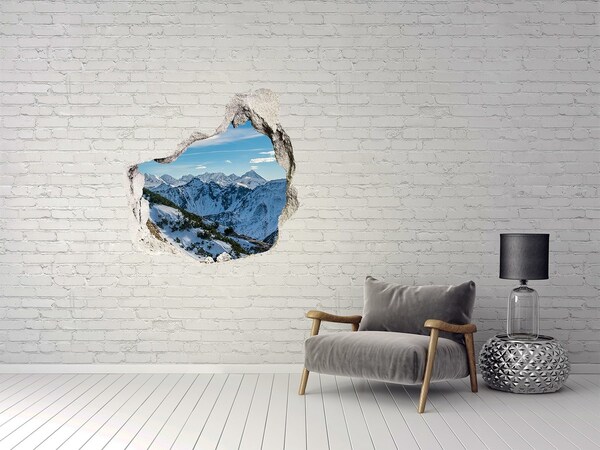 Wandtattoos Loch in der Wand Winterliche Berglandschaft