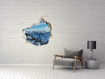Wandtattoos Loch in der Wand Winterliche Berglandschaft