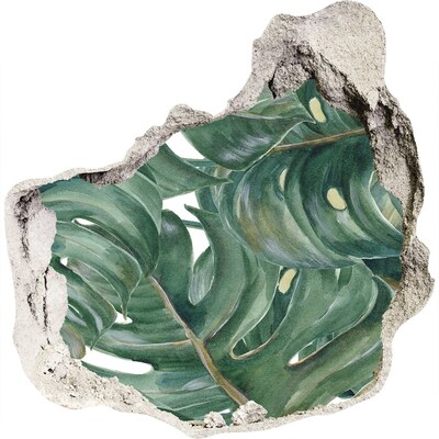 Mauerdurchbruch Aufkleber Grüne Blätter im Beton