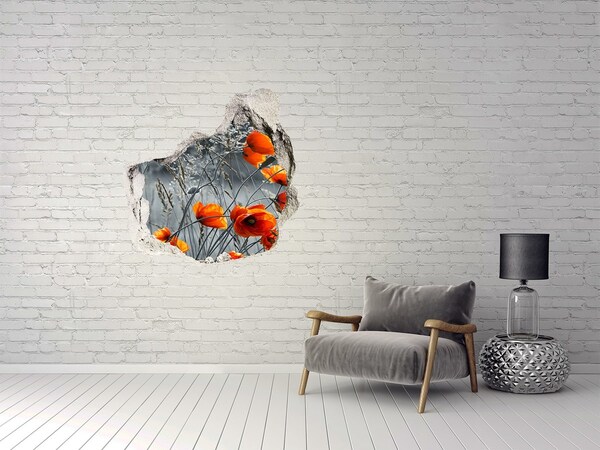 3D Wandtattoos Mauerdurchbruch Blumen in einem Loch in der Wand