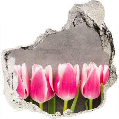 Wandaufkleber Loch 3D Tulpen aus Beton
