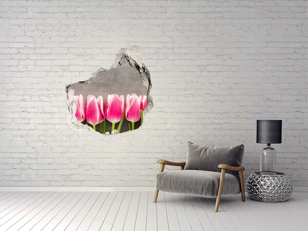 Wandaufkleber Loch 3D Tulpen aus Beton