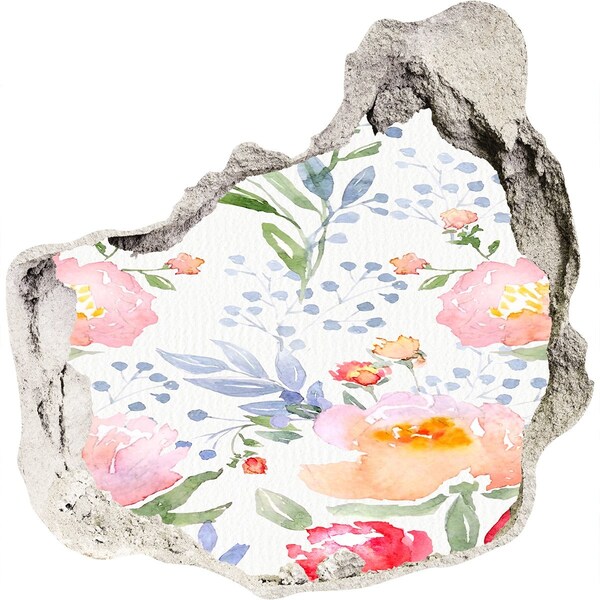 3D Wandtattoos Mauerdurchbruch Ein Blumenmotiv an einer beschädigten Wand