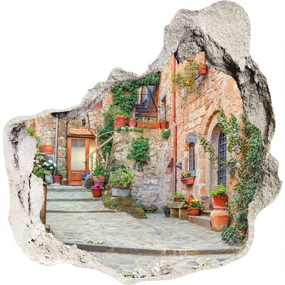 3D Wanddurchbruch Aufkleber Eine bezaubernde Stadt in der Toskana