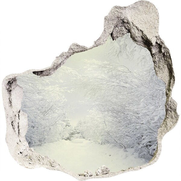 Mauerdurchbruch Aufkleber Winterlandschaft hinter der Mauer