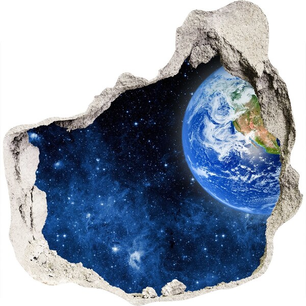 Wandtattoos Loch in der Wand Kosmischer Blick aus einem Loch in der Wand