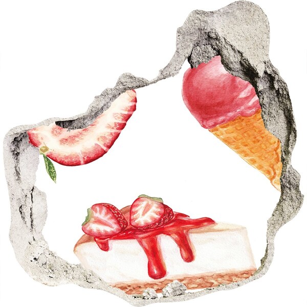 Wandaufkleber Loch 3D Süße Freuden des Sommers