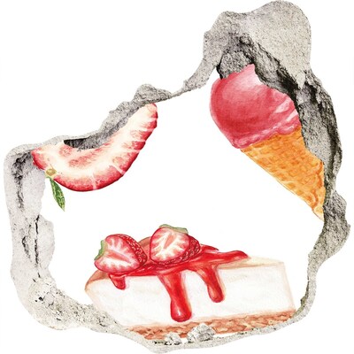 Wandaufkleber Loch 3D Süße Freuden des Sommers