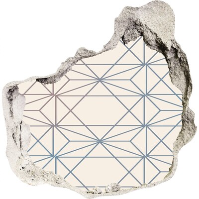 3D Wanddurchbruch Aufkleber Geometrisches Muster durch ein Loch in der Wand