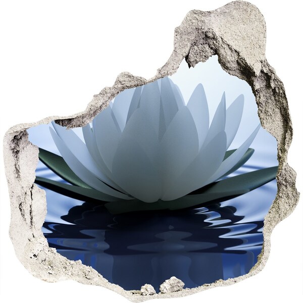Wandaufkleber Loch 3D Lotusblume auf dem Wasser