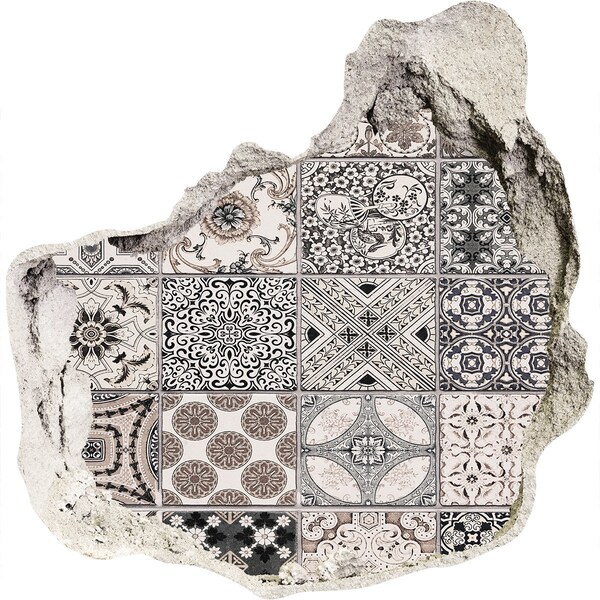 3D Wanddurchbruch Aufkleber Fliesen im Vintage-Stil