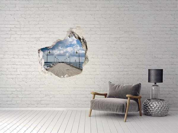 Mauerdurchbruch Aufkleber Pier am Meer
