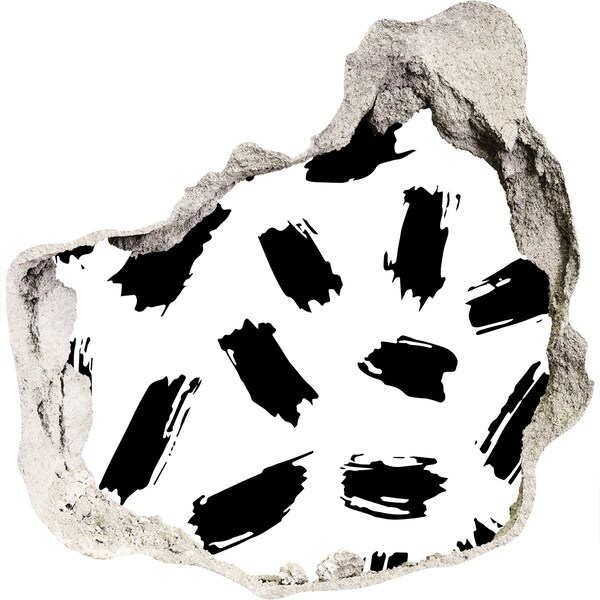 Wandaufkleber Loch 3D Eine beschädigte Wand mit abstrakten Streifen