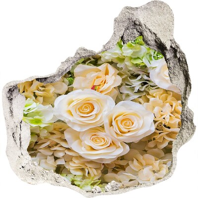 Wandtattoos Loch in der Wand Ein Blumenparadies hinter der Mauer