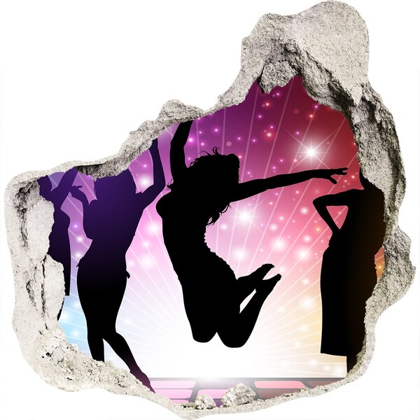 Wandaufkleber Loch 3D Tanzen im Rampenlicht