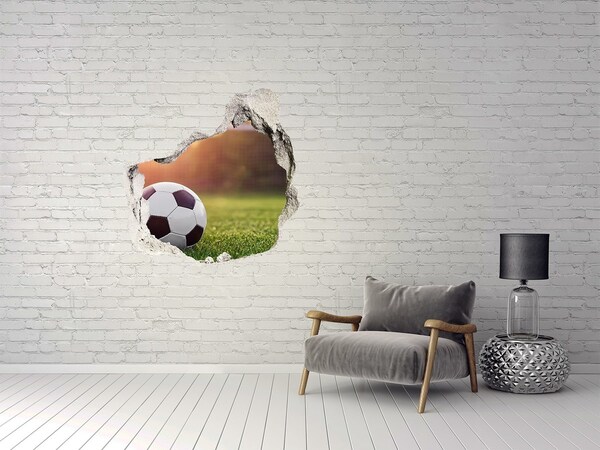 Wandfolien Loch in der Wand Fußballtor auf dem Platz