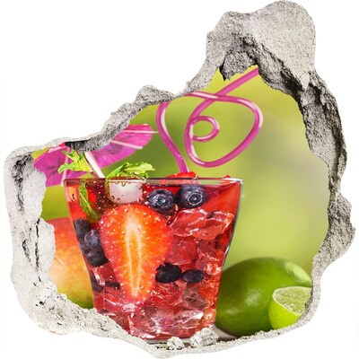 3D Wanddurchbruch Aufkleber Hole in the Wall Fruit Cocktail