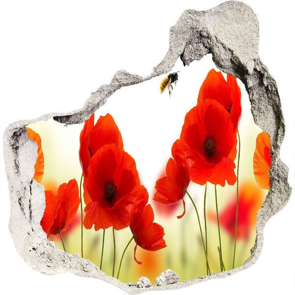 3D Wandtattoos Mauerdurchbruch Blumenparadies mit einer Biene