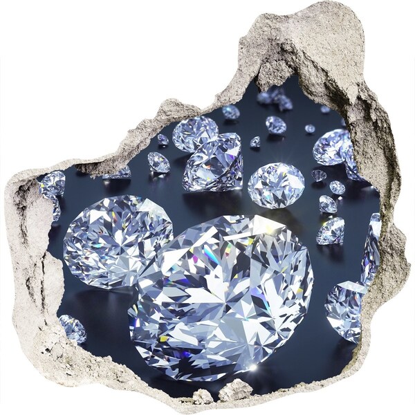 Wandaufkleber Loch 3D Glänzende Diamanten in der Wand