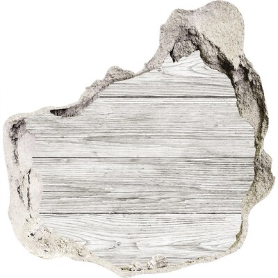 3D Wanddurchbruch Aufkleber Holzboden in einem Loch in der Wand