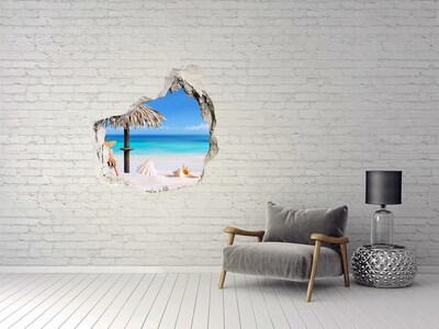 Wandtattoos Loch in der Wand Karibischer Strand mit Muscheln